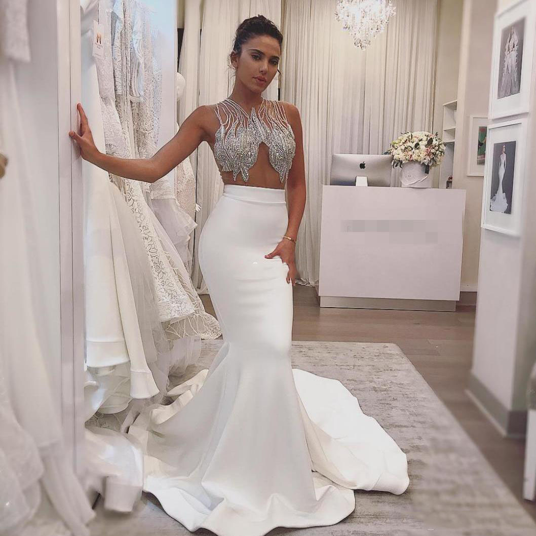 Sexy Illusion Mermaid prom Dresses With Sleeveless Floor Length Luxury Crystal Beaded Mermaid evening dresses 2020, Hunter
Sexy Illusion Mermaid prom Dresses With Sleeveless Floor Length Luxury Crystal Beaded Mermaid evening dresses 2020, Hunter