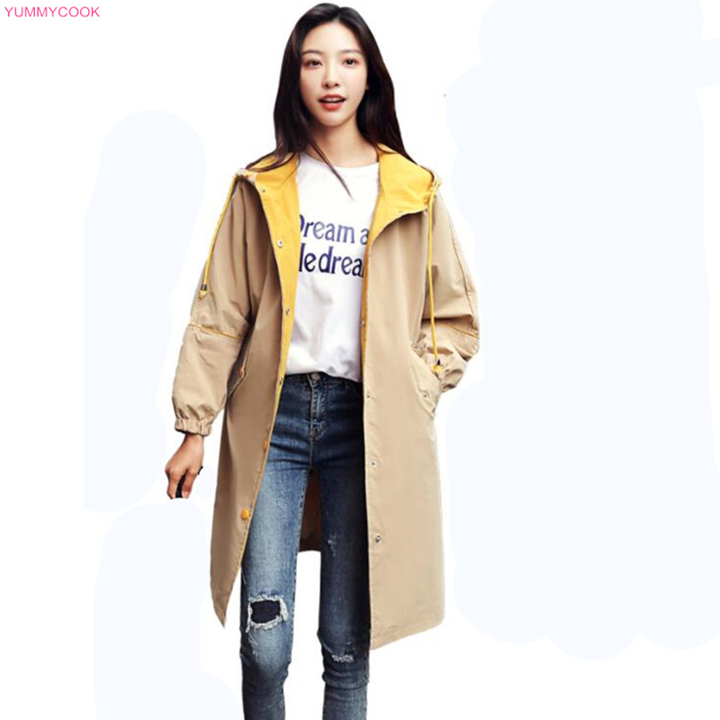Windbreaker female medium long coat 2019 spring /autumn new college wind Korean loose bf student hooded fashion coat female 619, Khaki
Windbreaker female medium long coat 2019 spring /autumn new college wind Korean loose bf student hooded fashion coat female 619, Khaki