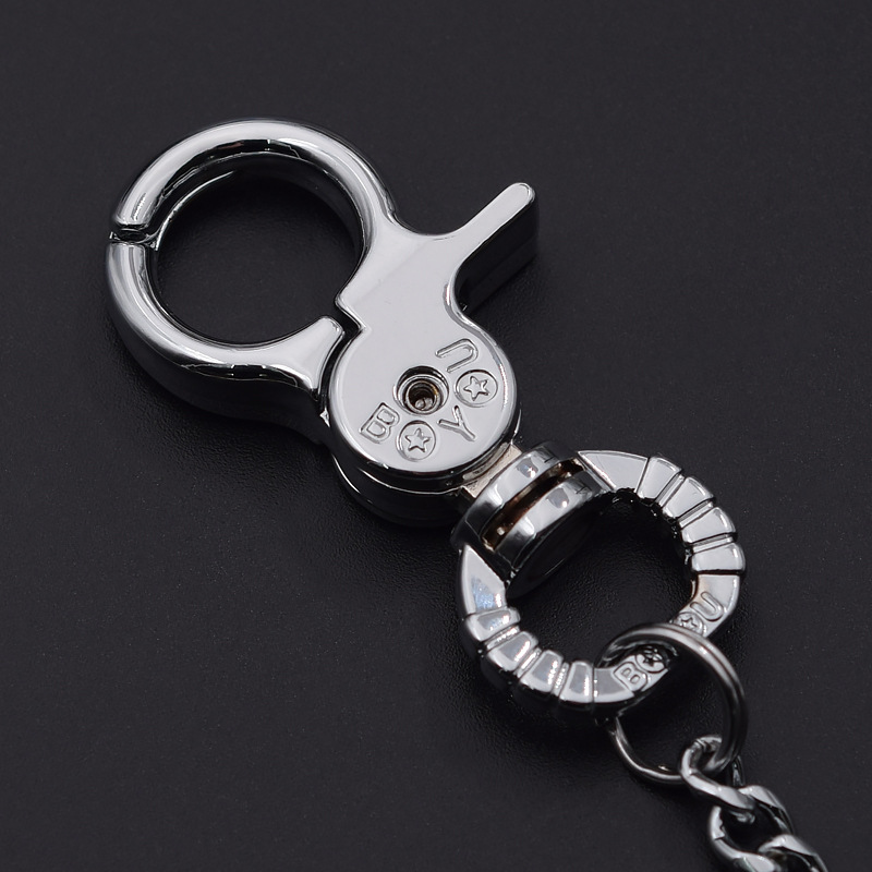 stainless steel hip hop Fashion Men Women Keychain Anti-lost Long Chain Key Ring Metal Car Key Chain Bag Charms Pendant