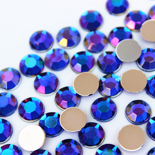 200pcs 8mm Round Rhinestones Flat Back Acrylic Gems Crystal Stones Non Sewing Beads for DIY Jewelry Clothes ZZ759