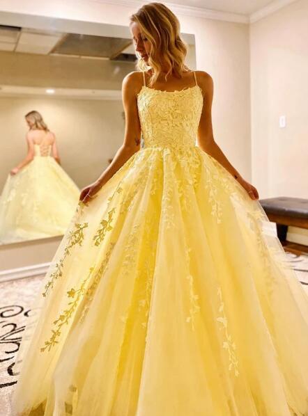 Eye Catching Ball Gown Prom Dresses Light Sky Blue/Dark Red/Yellow Long Evening Gowns Spaghetti