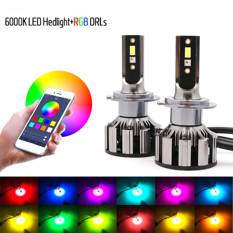 NEW H7 Led RGB Headlight APP Bluetooth Control Multi Colors LED Bulbs H1 H4 H8 H9 H11 9005 9006
NEW H7 Led RGB Headlight APP Bluetooth Control Multi Colors LED Bulbs H1 H4 H8 H9 H11 9005 9006
