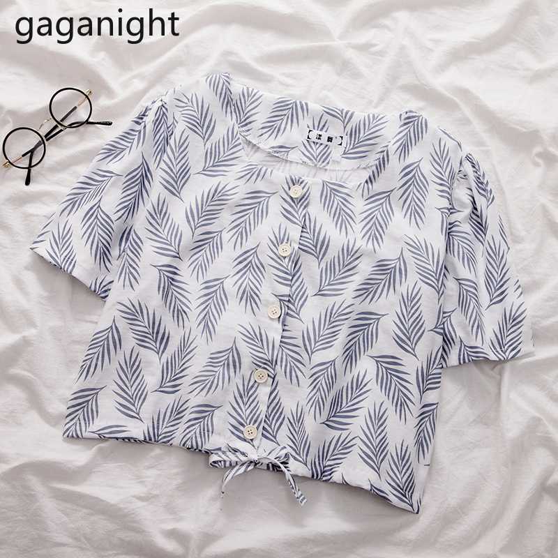 Gaganight Summer Fashion Women Short Blouse Chic Korean Lady Shirt Single Breasted Vintage Print Blouses Female Cardigan Blusas, Photo 
Gaganight Summer Fashion Women Short Blouse Chic Korean Lady Shirt Single Breasted Vintage Print Blouses Female Cardigan Blusas, Photo