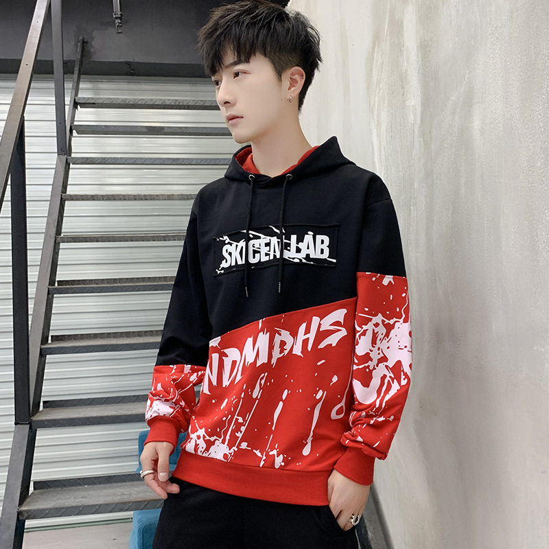 Tide brand men hooded sweater 2019 spring and autumn new Korean long-sleeved Slim net red hoodie casual jacket