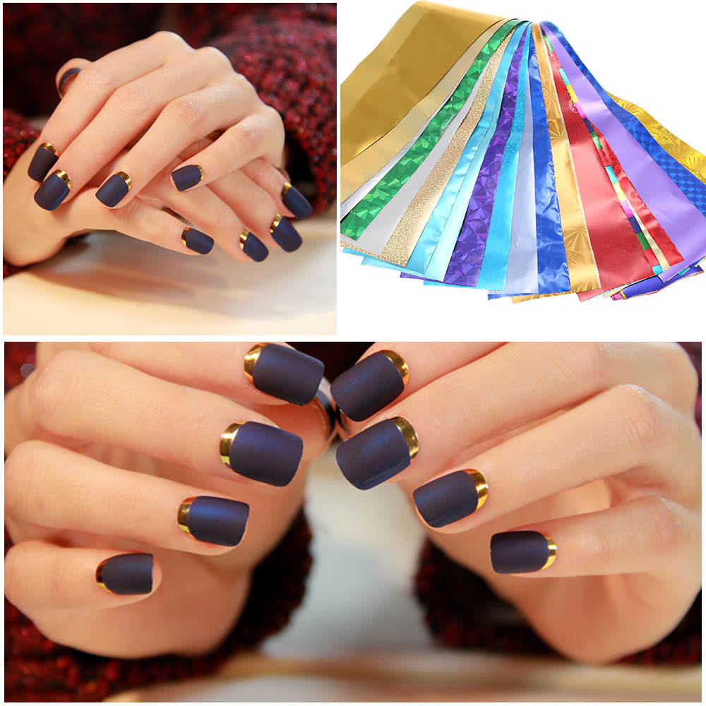 3D Nail Art Foils Laser Shinning Water Transfer Sticker Star Stickers Manicure Decals DIY Tips Polish Decorations for Christmas 50Colors