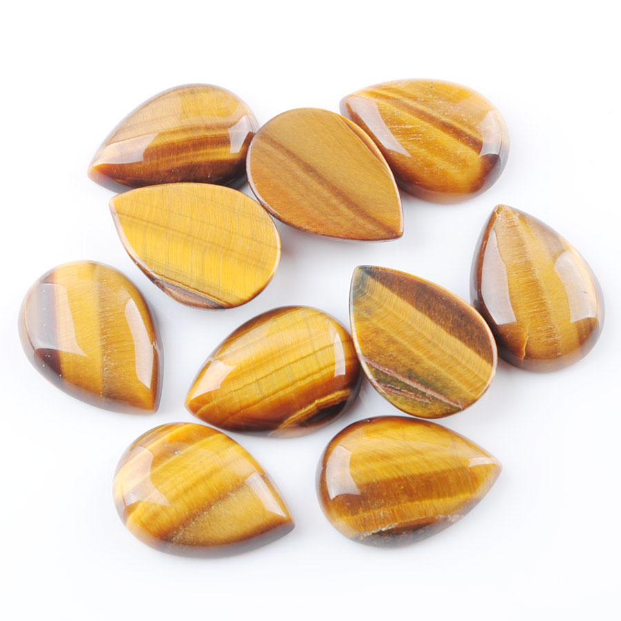 WOJIAER Natural GemStone Beads Teardrop Cabochon CAB No Drill Hole 18x25x7mm Loose Beads Jewelry Making Accessories BU811