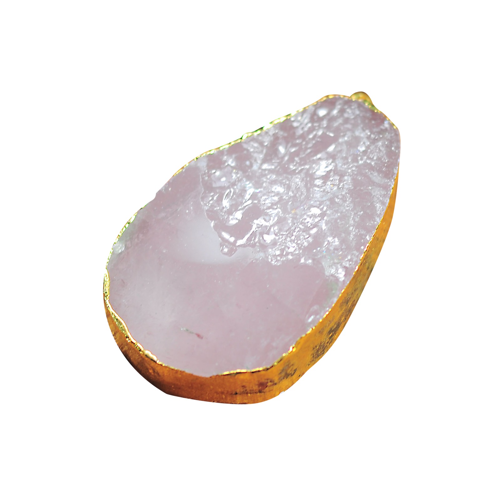 Natural Pendant Jewelry Cut Surface Drop Quartz Crystal Necklace Ladies Men Golden Amethyst Rose Quartz Citrine