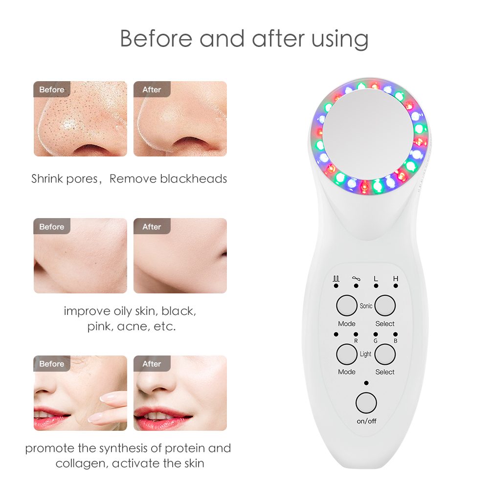 Portable Facial Massage Beauty Equipment Photon Led Color Light Therapy 3MHz Ultrasonic Face SPA Skin Rejuvenation Skin Whiten
Portable Facial Massage Beauty Equipment Photon Led Color Light Therapy 3MHz Ultrasonic Face SPA Skin Rejuvenation Skin Whiten