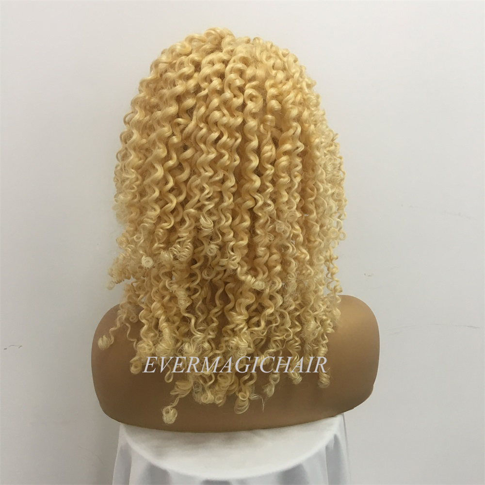 613 blonde full lace wig human hair curly Brazilian Virgin Human Hair 150 Density Lace Front wig With Baby Hair Glueless