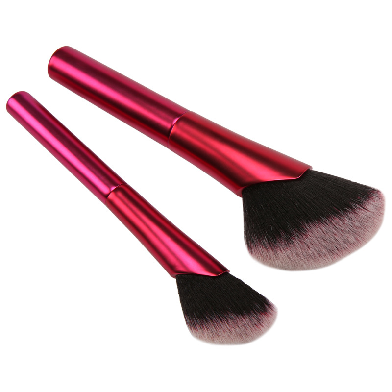Slant Makeup Brushes Rose Red Aluminum Handle Brush Smooth Foundation Contour Cosmetic Brushes Blush Brush Beauty Tool Pinceles De Maquillaje Inclinad