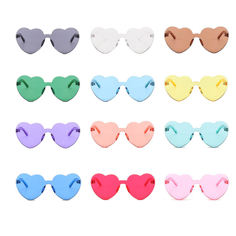 Love Heart Shape Sunglasses Women Rimless Frame Tint Clear Lens Colorful Sun Glasses Red Pink Yellow Shades Travel Accessories
Love Heart Shape Sunglasses Women Rimless Frame Tint Clear Lens Colorful Sun Glasses Red Pink Yellow Shades Travel Accessories
