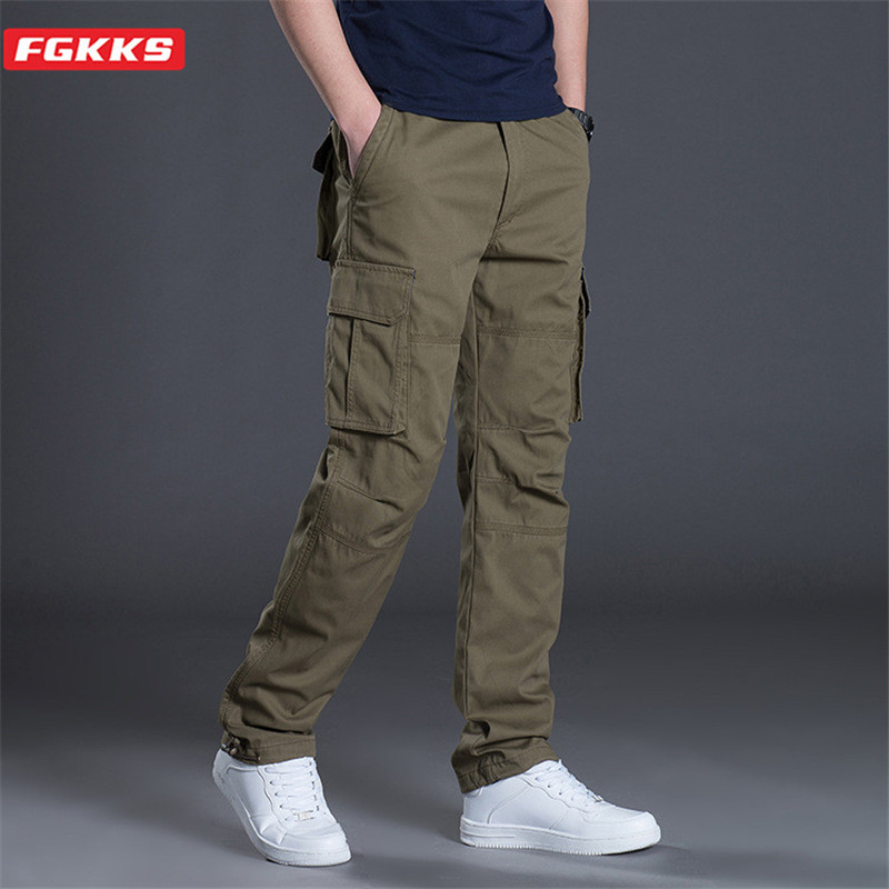 FGKKS Brand Men Cargo Pants High Quality Men' Outdoor Solid Straight Full Length Pants Multi-Pocket Casual Male, Black 
FGKKS Brand Men Cargo Pants High Quality Men' Outdoor Solid Straight Full Length Pants Multi-Pocket Casual Male, Black