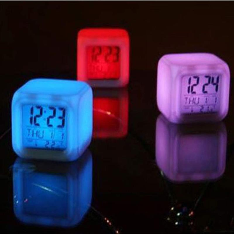 Cute Creative Digital Alarm Night Glowing Cube 7 Colors Change Square Shape LED Table Clock De Mesa despertador
Cute Creative Digital Alarm Night Glowing Cube 7 Colors Change Square Shape LED Table Clock De Mesa despertador