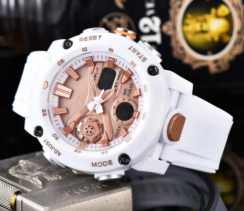 SHOC Brand Watches Men's Style Rubber strap Multifunction wrist watch GA 02, Slivery;brown
SHOC Brand Watches Men's Style Rubber strap Multifunction wrist watch GA 02, Slivery;brown