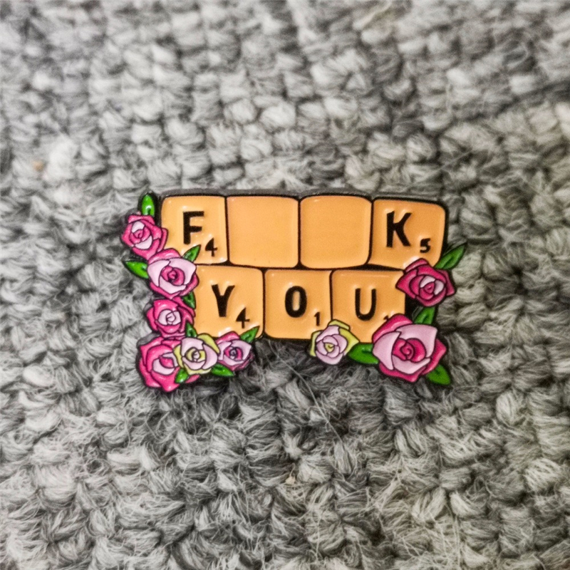Sweet Fresh Rose Flower Cluster Keyboard Enamel Pin Fashion Life Lapel Pin Badg…