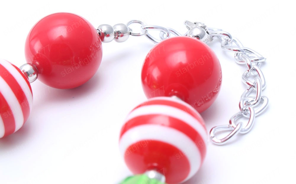 Baby Christmas Star Pendant Chunky Necklace Girls/Kids/Child Chunky Beads Necklace Festival Party Jewelry Gifts Charming