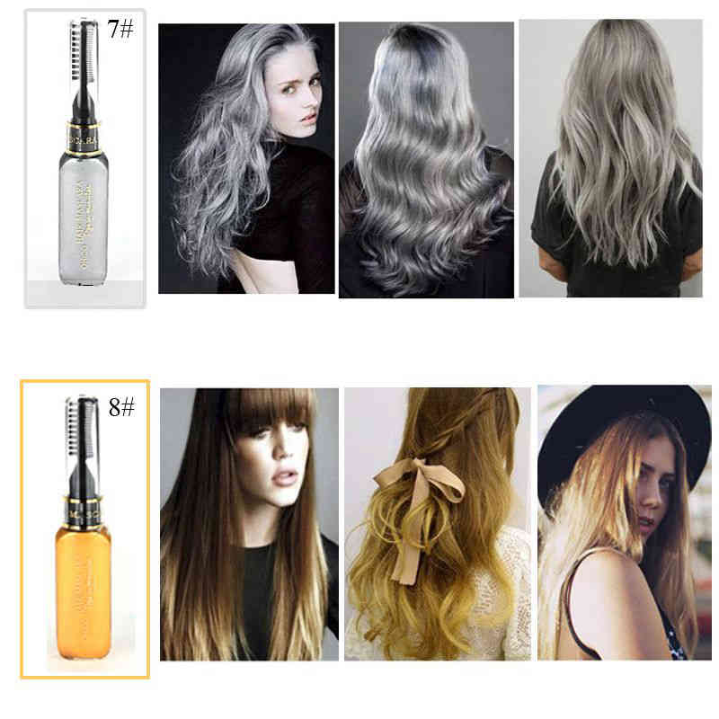 TEAYASON 13 Colors 15ml One-time Hair Color Hair Dye Temporary Non-toxic DIY Hair Color Mascara Dye Cream Blue Grey Purple DHL free