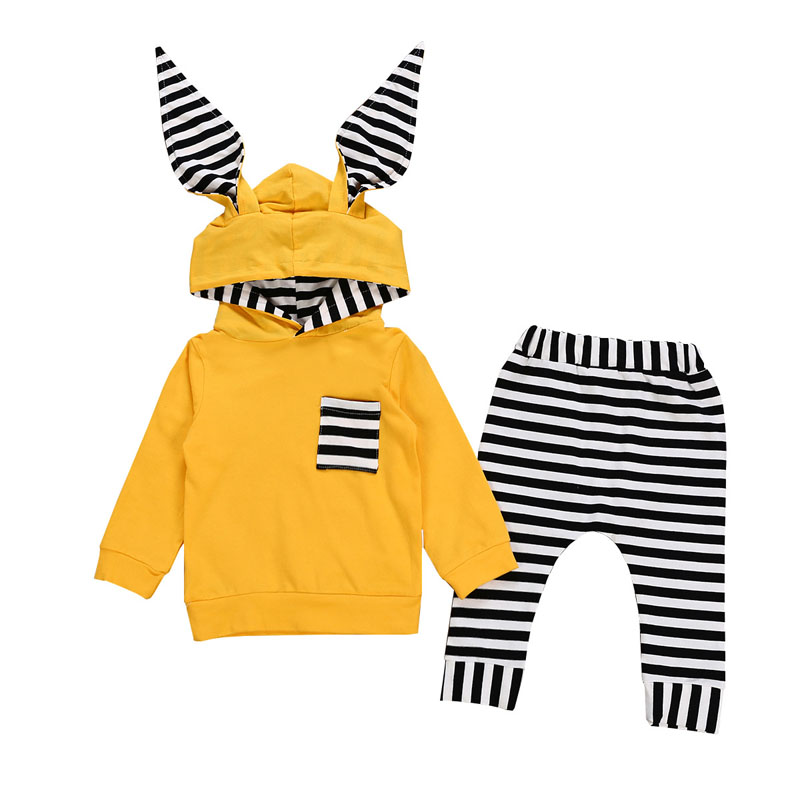 Baby Kids Easter Outfits Striped Hooded Clothing Sets Kids Casual Clothes Girls Boys Easter Clothing Sets 0-24M 07, Yellow
Baby Kids Easter Outfits Striped Hooded Clothing Sets Kids Casual Clothes Girls Boys Easter Clothing Sets 0-24M 07, Yellow