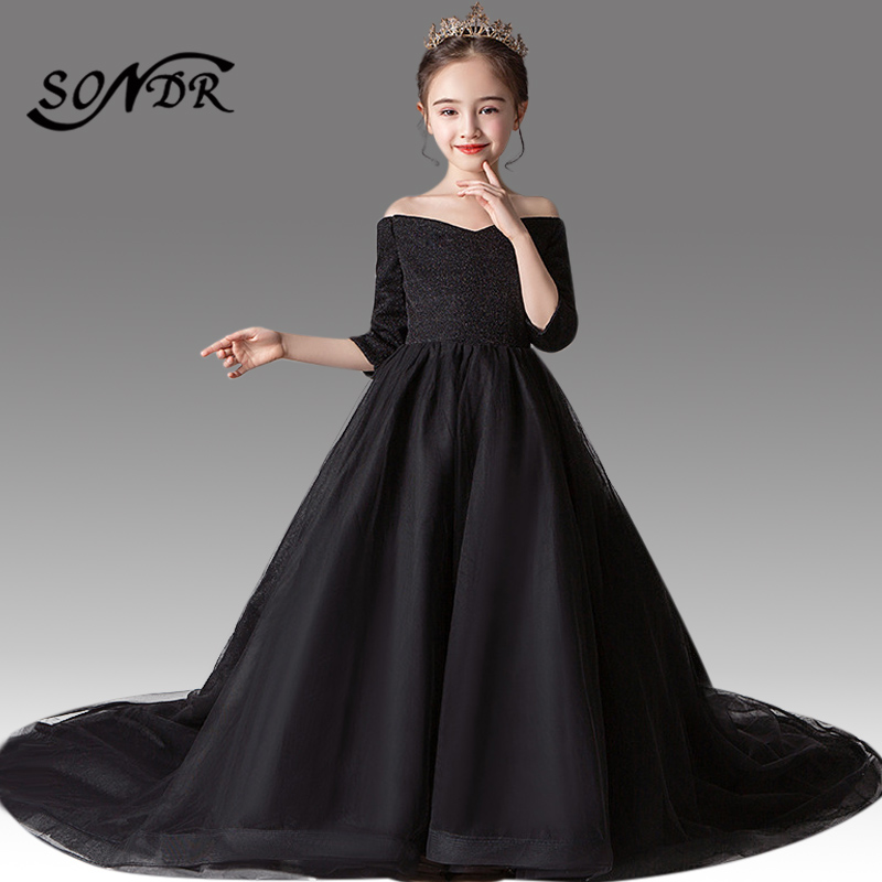 Black Flower Girl Dress HT070 Boat Neck Elegant Tulle Flower Girl Dresses with Train Kids Formal Parry Gowns Pageant Dresses
Black Flower Girl Dress HT070 Boat Neck Elegant Tulle Flower Girl Dresses with Train Kids Formal Parry Gowns Pageant Dresses