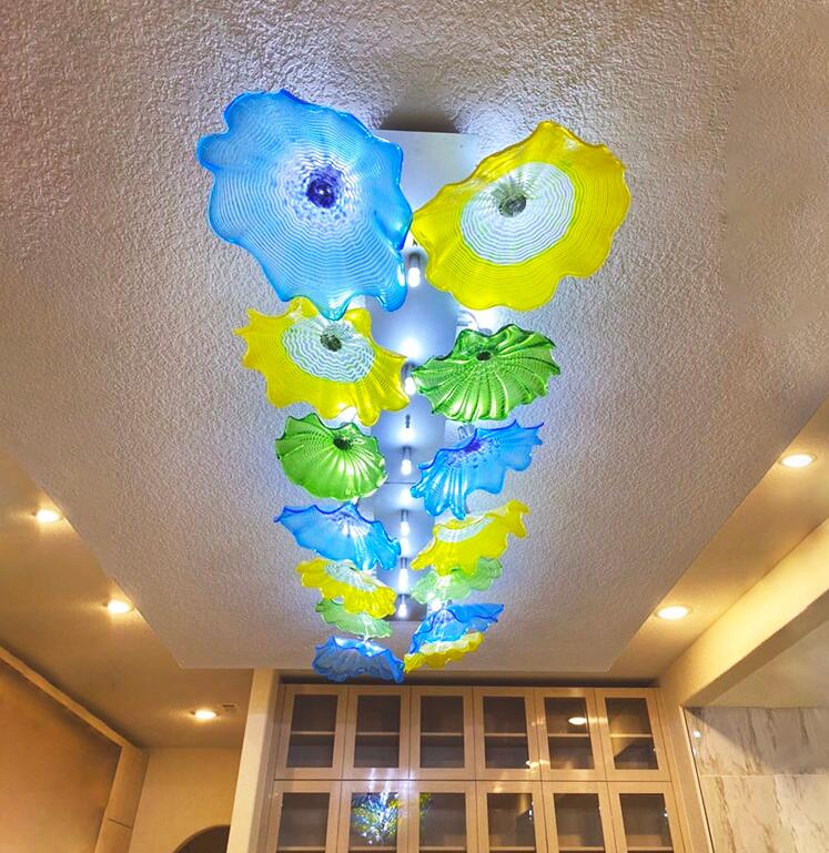 Lamps Colored Glass Ceiling Lights American Style Murano Plates Lamp Modern LED Flower Chandelier for Art Decor
Lamps Colored Glass Ceiling Lights American Style Murano Plates Lamp Modern LED Flower Chandelier for Art Decor