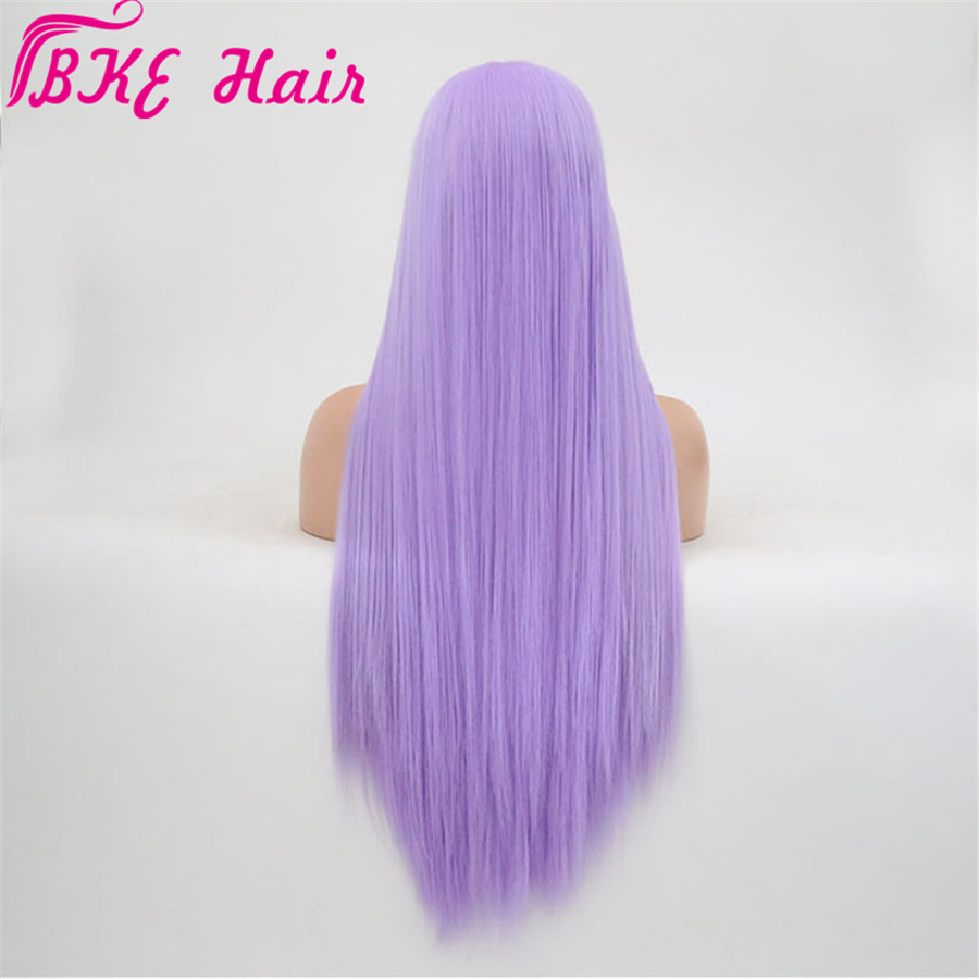 Long Straight Middle Part Wig For Women purple Black White Pink Orange Gray Hair Heat Resistant Synthetic lace front Wigs