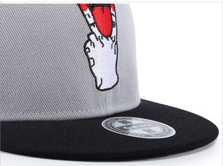 Fashion-Europe United States Cross-border Fashion Trend Cap Personality Punk Tongue Embroidery Men and Women Wild Flat Hat
