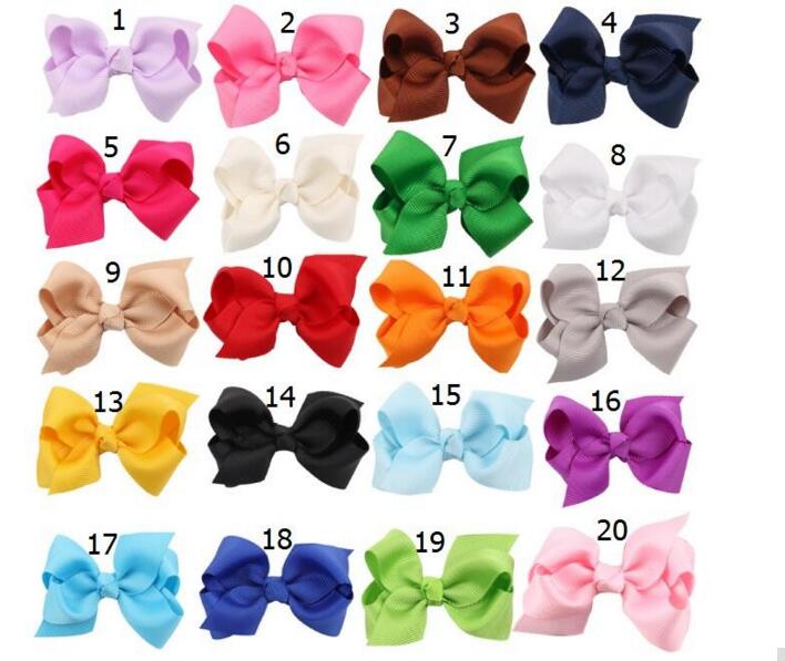 Grosgrain Ribbon Hair Bows Clips Flower Double plug Clips hairpin Baby Girl Bowknot Elastic Bobbles Hair band Accessories Kids HD3201