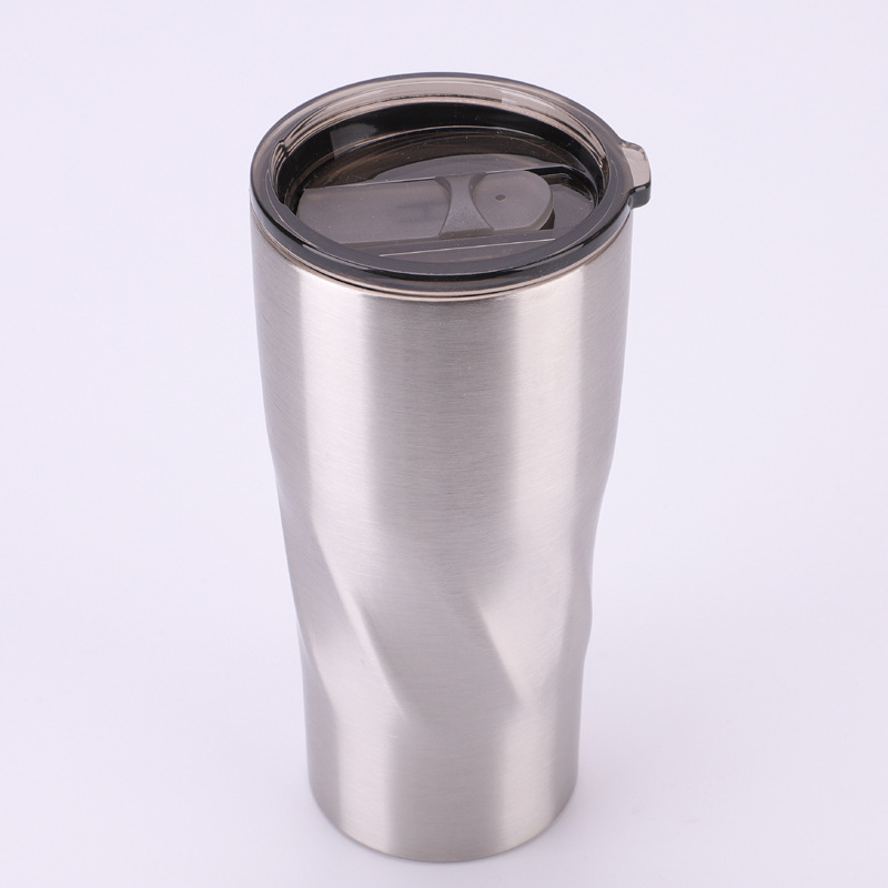 20oz stainless steel tumbler twist shaped automobile cup custom logo double wall insulation beer coffee cup