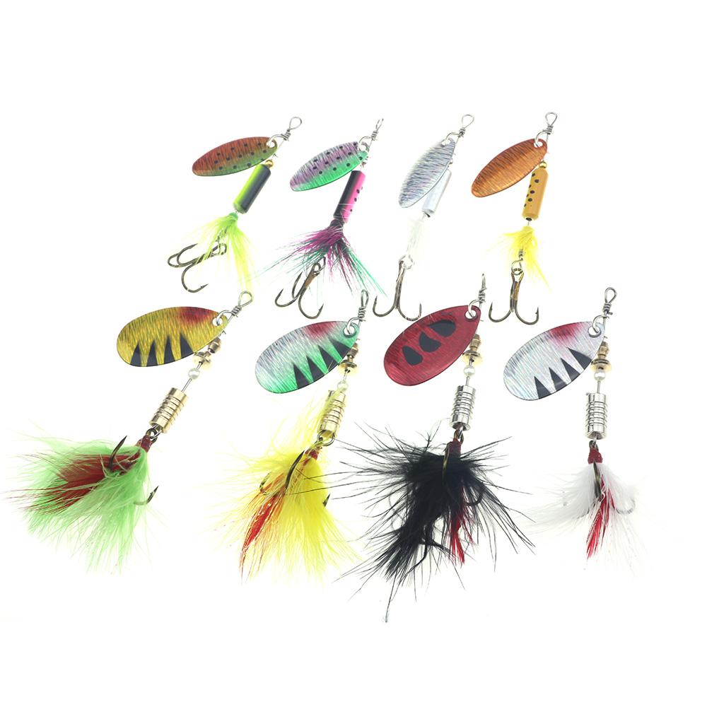 Rompin Fishing Lures Spinner Wobblers CrankBaits Jig Shone Metal Sequin Trout Spoon With Feather Hooks for Carp Fishing Pesca от DHgate WW