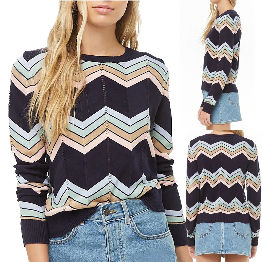 Women Knot O-Neck Sweater Pullover Long Sleeve Knitwear Wave Stripe Top Blouse High Elastic Casual Soft Femme Chic Sweater, Blue
Women Knot O-Neck Sweater Pullover Long Sleeve Knitwear Wave Stripe Top Blouse High Elastic Casual Soft Femme Chic Sweater, Blue