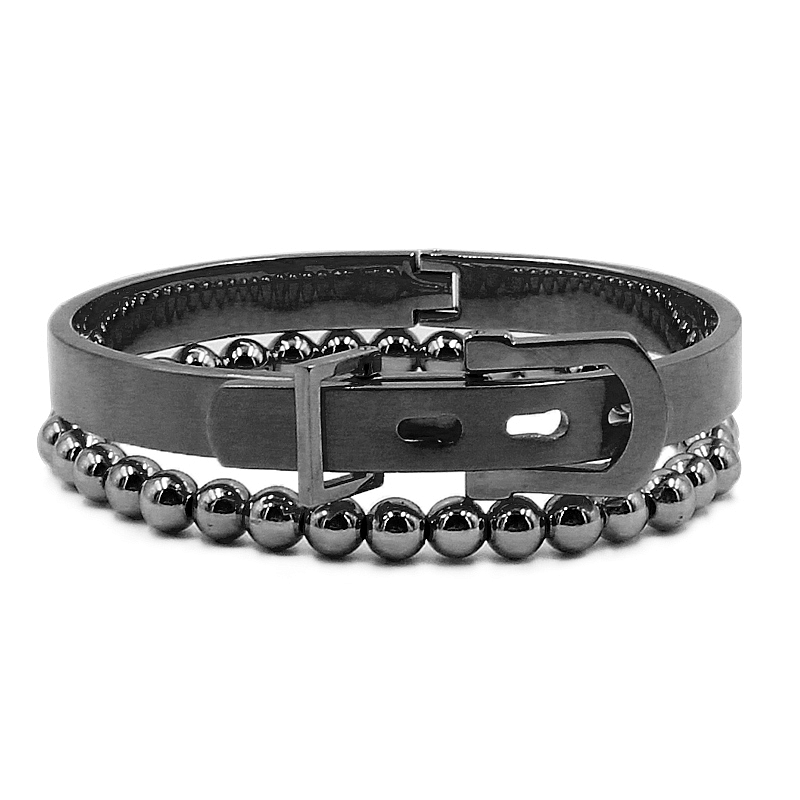2pcs/set Men bracelet Bangle Bracelets Fashion Titanium Steel for Type C twisted Strands