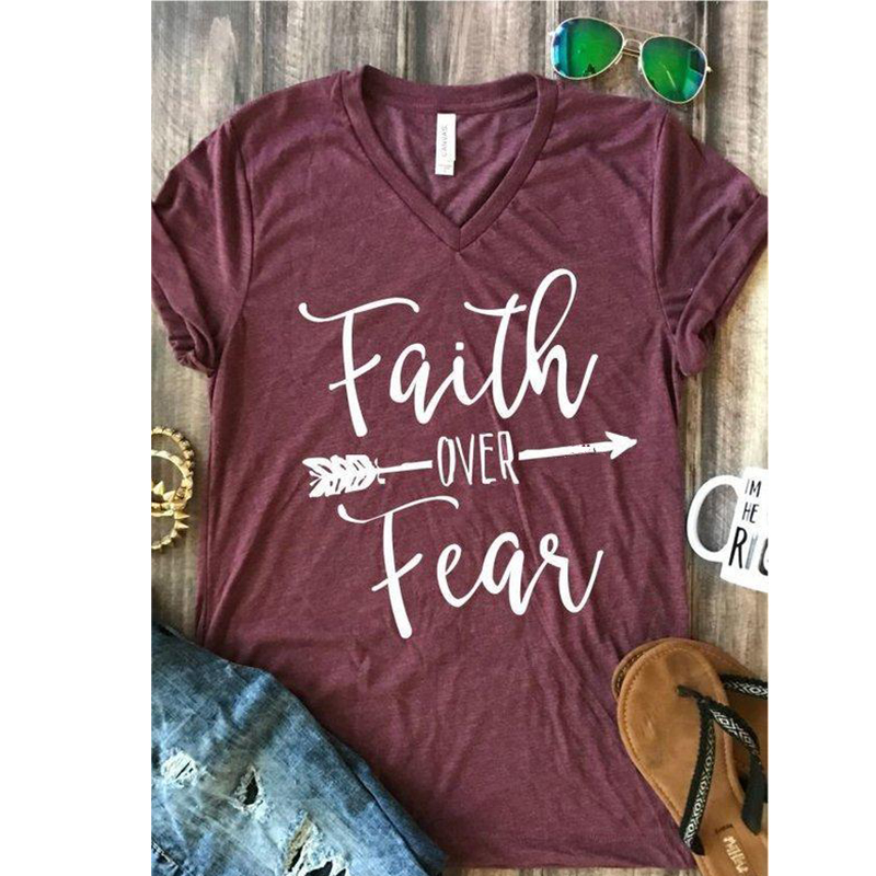 2019 women style top with saying faith over fear womens short sleeve female t-shirts tshirts, Style 5
2019 women style top with saying faith over fear womens short sleeve female t-shirts tshirts, Style 5