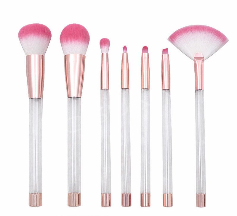 7pcs Makeup Brush Set Diamond Pro Highlighter Brushes Concealer Make Up Brush Crystal Kwasten Set with empty handle can be refilled 100sets