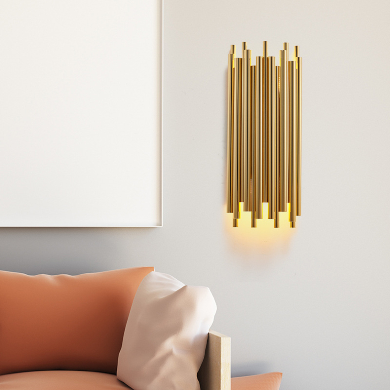 Nordic Modern Gold LED Wall Lamps Creative Aisle Light Living room Bedroom Decoration Sconce Lights Fixtures 2 G9 bulb