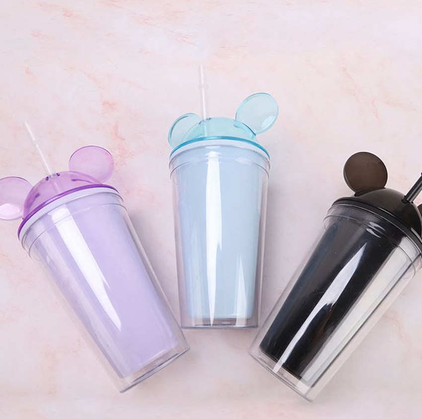 Mouse ear plastic bottle children Travel Cup with straws Juice Wine Glass Kids Baby Cartoon Cute Plastic double layer bottle KKA7916, 501-600ml
Mouse ear plastic bottle children Travel Cup with straws Juice Wine Glass Kids Baby Cartoon Cute Plastic double layer bottle KKA7916, 501-600ml