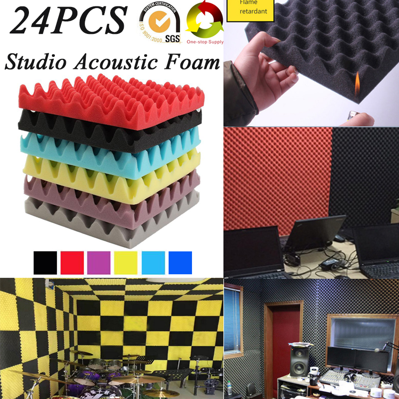 (24Pack) EGGCRATE Studio Recording Room Sound Treatment Acoustic Foam Soundproof Panels Sound Insulation Absorption Tiles Fireproof 25x5cm
(24Pack) EGGCRATE Studio Recording Room Sound Treatment Acoustic Foam Soundproof Panels Sound Insulation Absorption Tiles Fireproof 25x5cm
