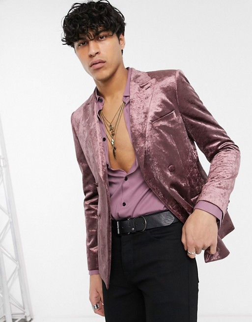 New Fashion Men's Suit Wedding Tuxedo Velvet Formal Slim Fit Two Button Groom Prom Dinner Blazer Suits (Jacket+Black Pants)