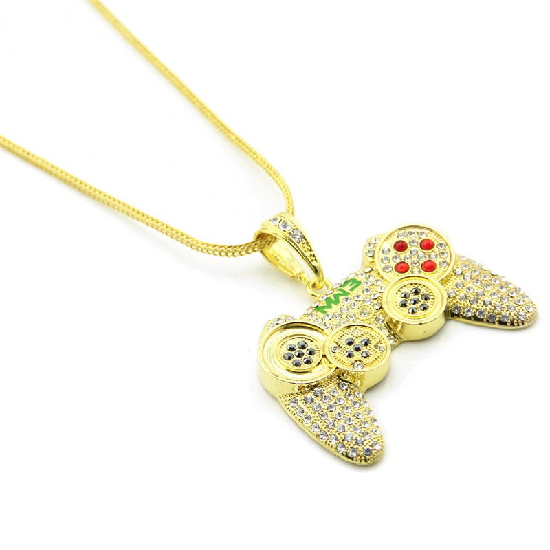 Fashion-Necklace Jewelry Fashion Gold Iced Out PS4 Game Controller Pendant Necklace For Men