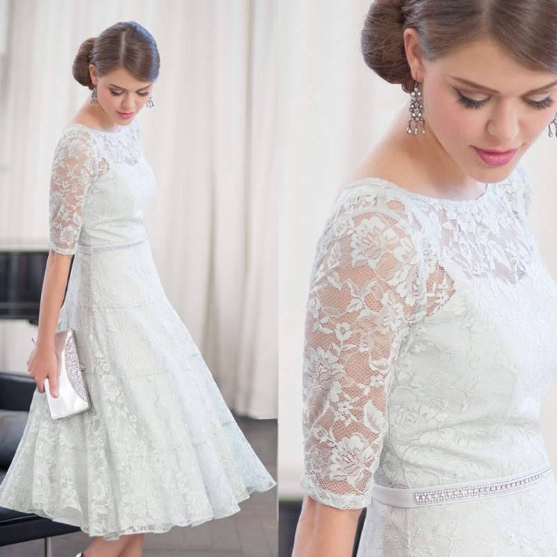 Elegant 2019 A Line Mother Of The Bride Dresses Full Lace Half Sleeve Evening Gowns Plus Size Cheap Wedding Guest Dresses