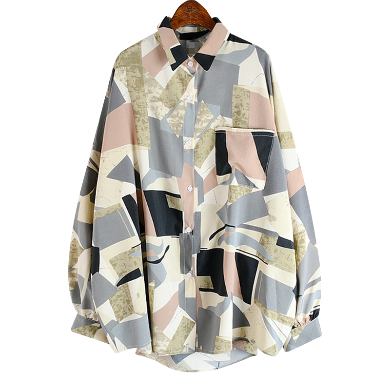 Fashion Shirt Women Long Sleeve Wild Casual Printed Ladies Blouses and Tops 2020 Spring New Women Clothing T742, Blue 
Fashion Shirt Women Long Sleeve Wild Casual Printed Ladies Blouses and Tops 2020 Spring New Women Clothing T742, Blue