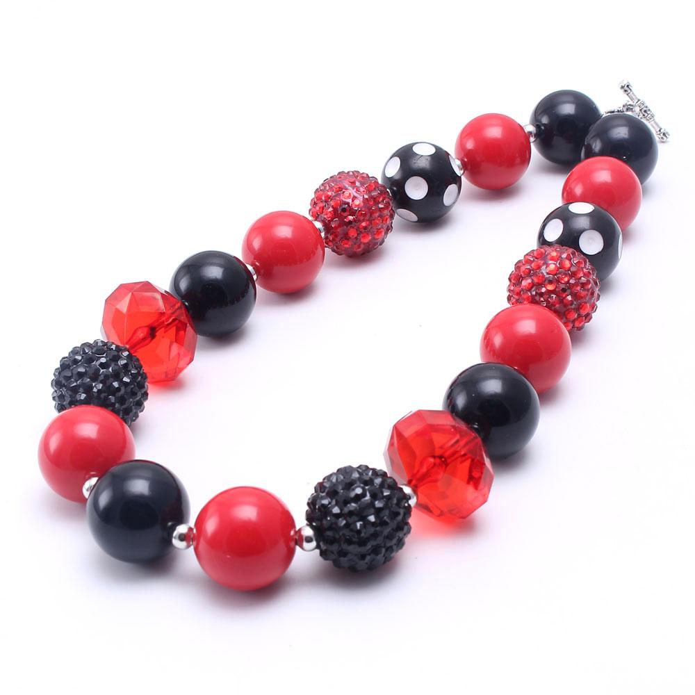 Fashion Red+Black Color Kid Chunky Necklace Newest Design Bubblegum Bead Chunky Necklace Children Jewelry For Toddler Girls, Silver
Fashion Red+Black Color Kid Chunky Necklace Newest Design Bubblegum Bead Chunky Necklace Children Jewelry For Toddler Girls, Silver