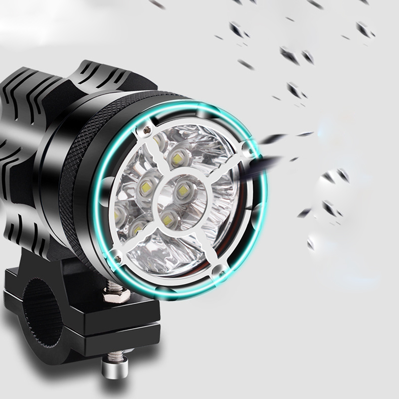 2pcs Motorcycle Lighting Headlight Switch Spotlight 90W 6500K White Driving Working Spot Lights Motorbike Scooters Fog DRL Lamp