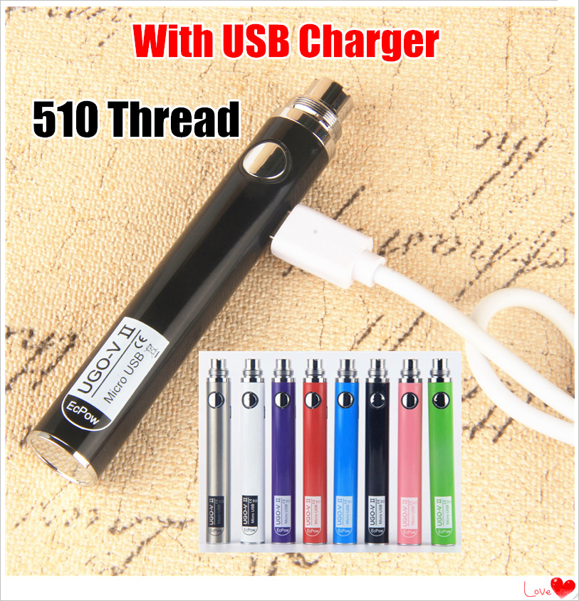 100% Original UGO V II vaporizers 510 Thread Battery Micro USB Passthrough Vape Pen 650 900 mAh EVOD eGo T Vape batteries with USB Charger
100% Original UGO V II vaporizers 510 Thread Battery Micro USB Passthrough Vape Pen 650 900 mAh EVOD eGo T Vape batteries with USB Charger