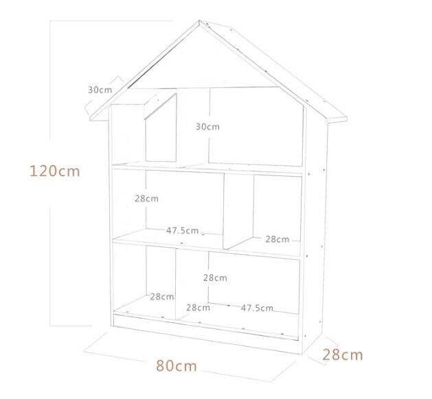 Children Cabinets Nordic ins style landing house bookshelf children's baby room storage decoration solid wood rack