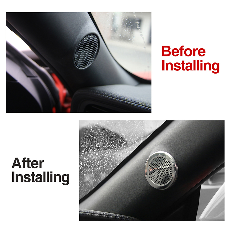 Car A Pillar Speaker stereo Decoration Trim Stickers Fit For Ford Mustang 2015+ High Quality Interior Accessories
