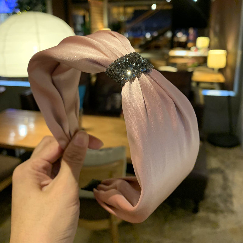 Simple wide edge silk hair hoop female face wash headband non-slip pressure temperament new hair accessories 7 colors