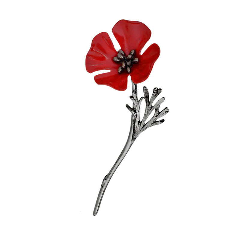 Fashion Flower Shape Alloy Elegant Poppy Brooches Pins Ladies Clothing Dress Decoration Pins Brooch Jewelry Accessories Gifts D19011502