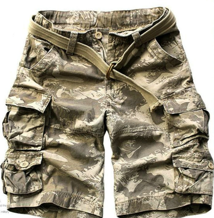 2020 Summer Hot High Quality Mens Cargo Shorts Multi-Pocket Cotton Men Short Pants Workout Bermuda Shorts ( Free Be