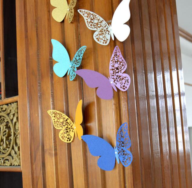 3D stereoscopic pearlite paper butterfly 3D butterfly wall decorative sticker 12pcs/set 3D Butterfly Decoration Wall Stickers