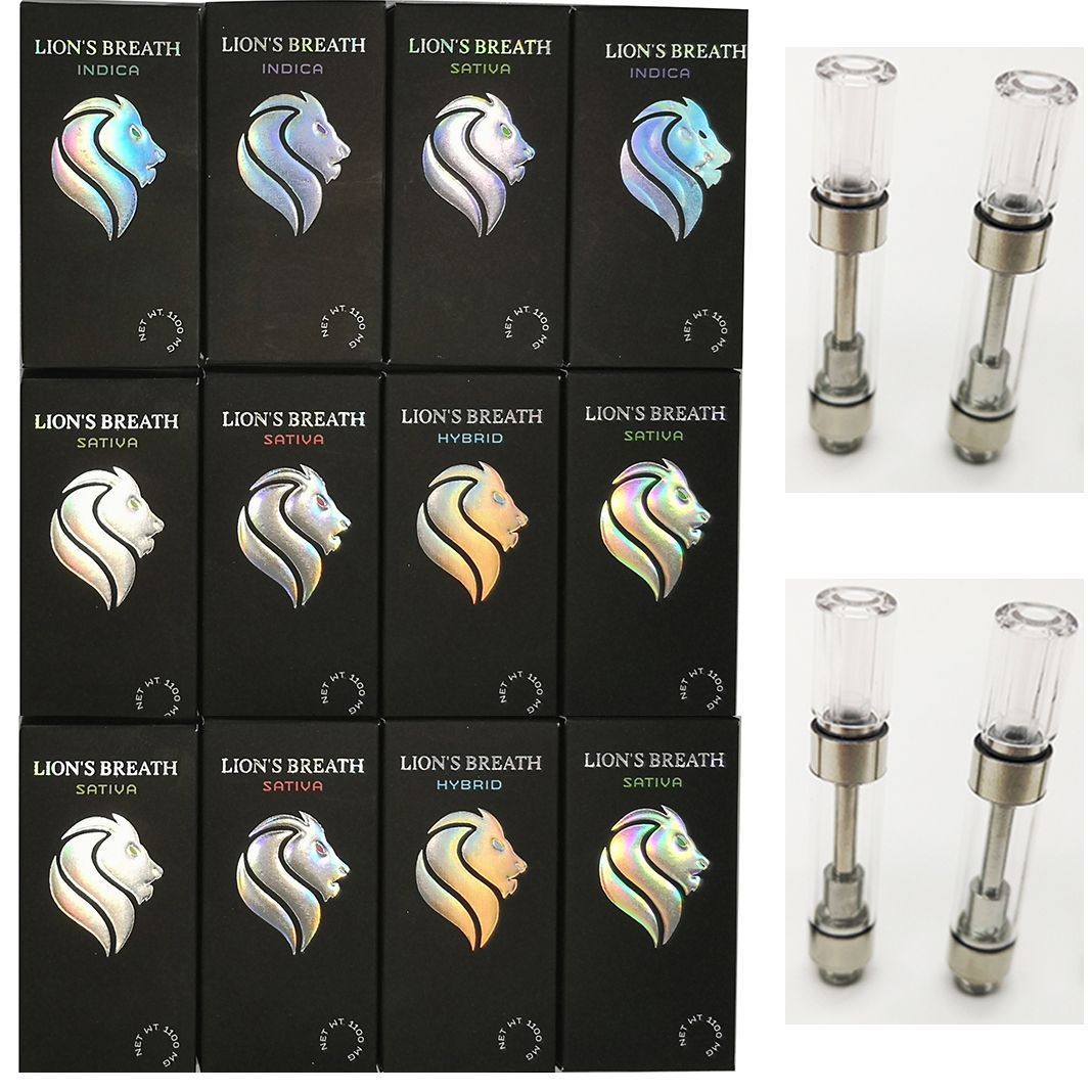 Lions Breath Vape Cartridges 0.8ml 1ml M6T Press in Tip Empty Ceramic Coil Vaporizer Pen Atomizers 510 Oil Cartridge Packaging box stickers
Lions Breath Vape Cartridges 0.8ml 1ml M6T Press in Tip Empty Ceramic Coil Vaporizer Pen Atomizers 510 Oil Cartridge Packaging box stickers
